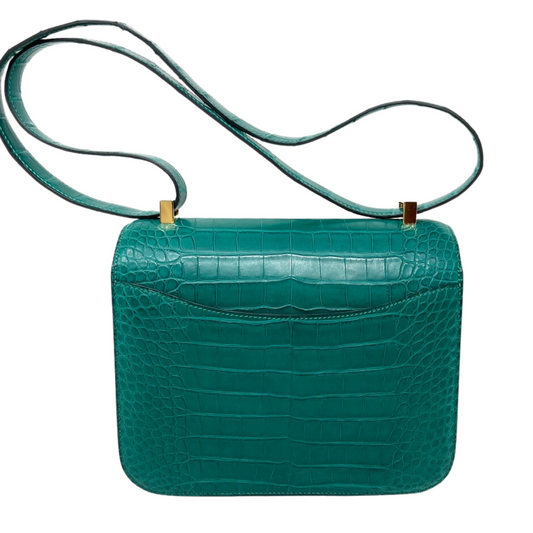 Constance 24 Poche Dos Green Alligator Mississippi Matte Gold Hardware