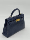 Kelly II 20 Sellier Alligator Bleu Saphir Gold Hardware