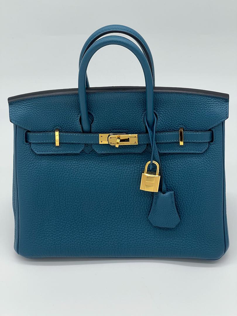 Hermes birkin 25 blue atoll togo Ghw, Luxury, Bags & Wallets on