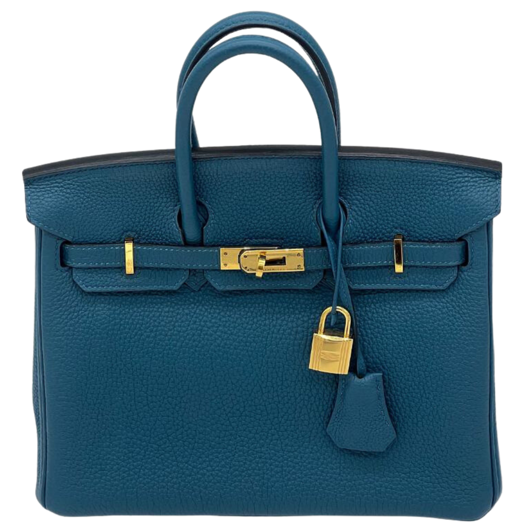 Pre-owned Hermes Blue thalasa 35 togo Leather with GHW