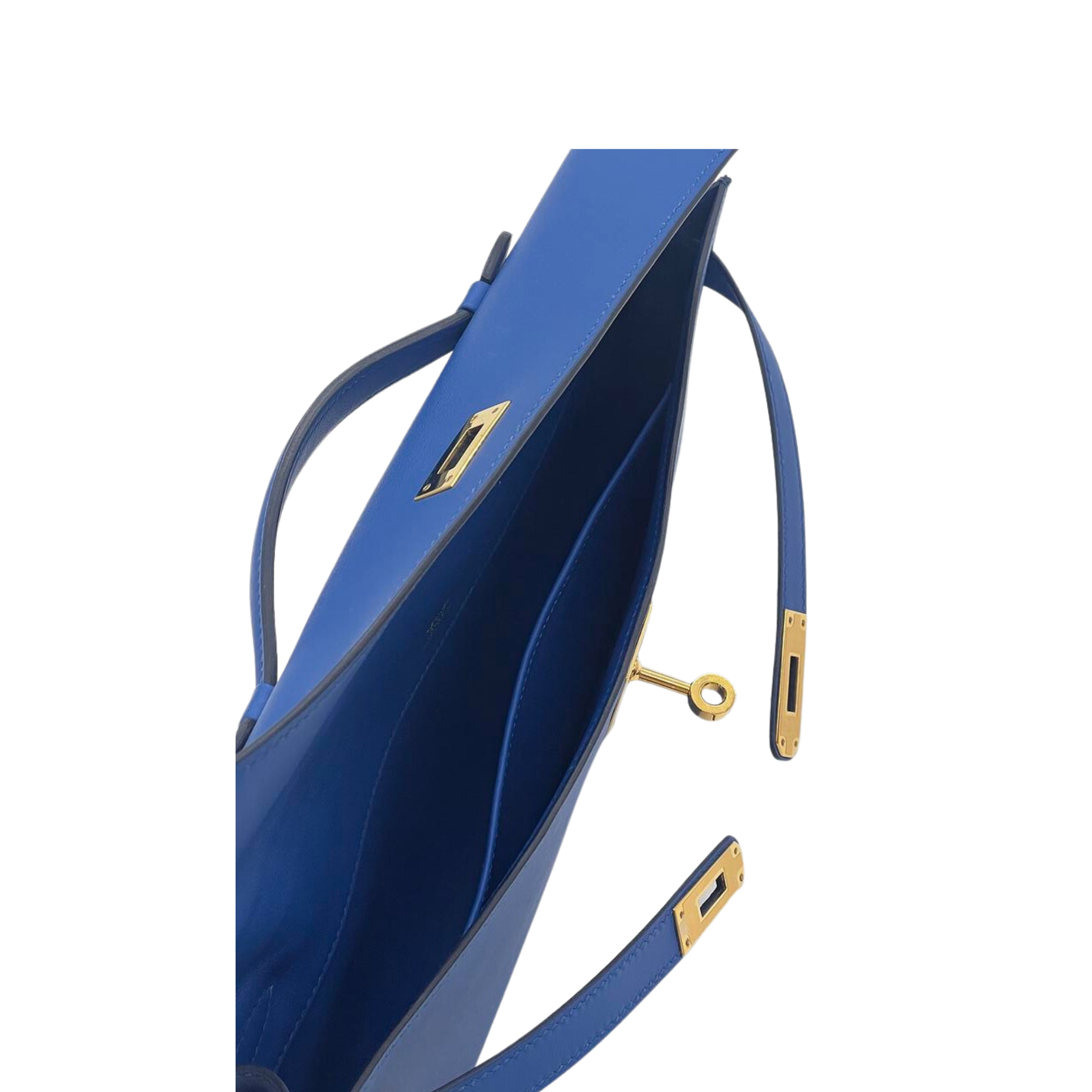 Hermes Kelly Cut Clutch Swift Calfskin Bleu France Gold Hardware | Hermes Bags