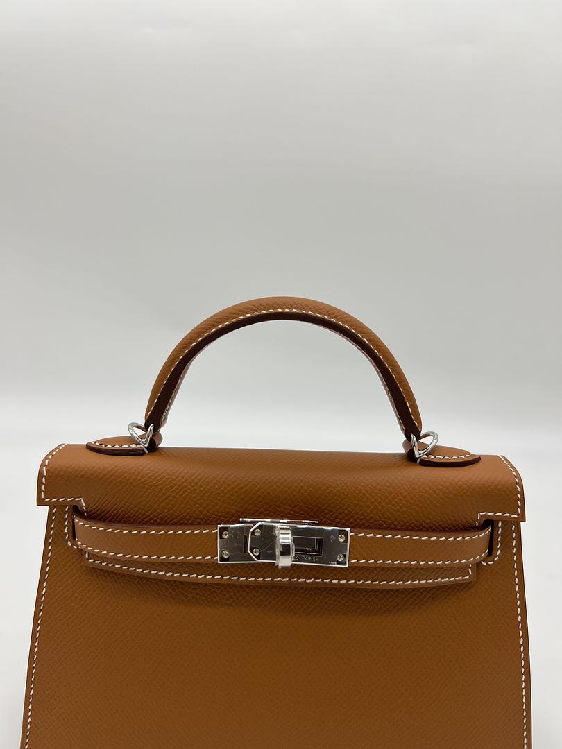 Hermes Kelly 20 Mini Sellier Bag brown Epsom Gold Hardware in 2023
