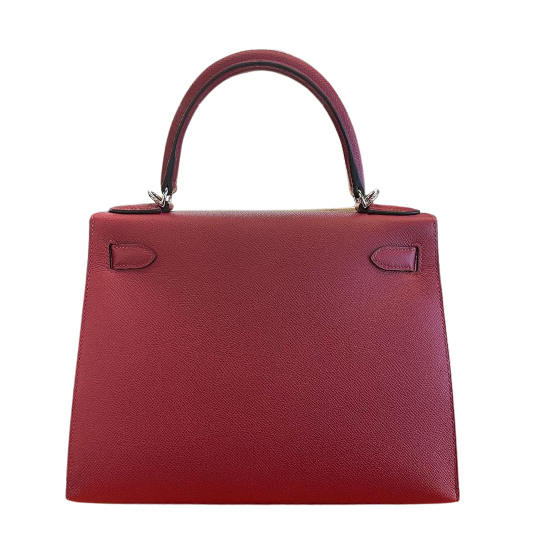 Kelly 28 Epsom Rouge Grenat Rose Pourpre Palladium Hardware